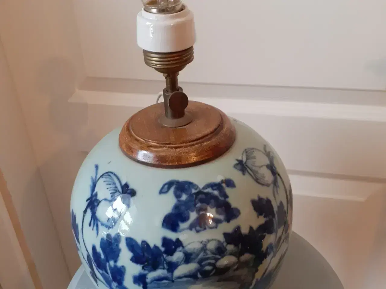 Billede 2 - Sjælden højdejustérbar dekorativ keramiklampe