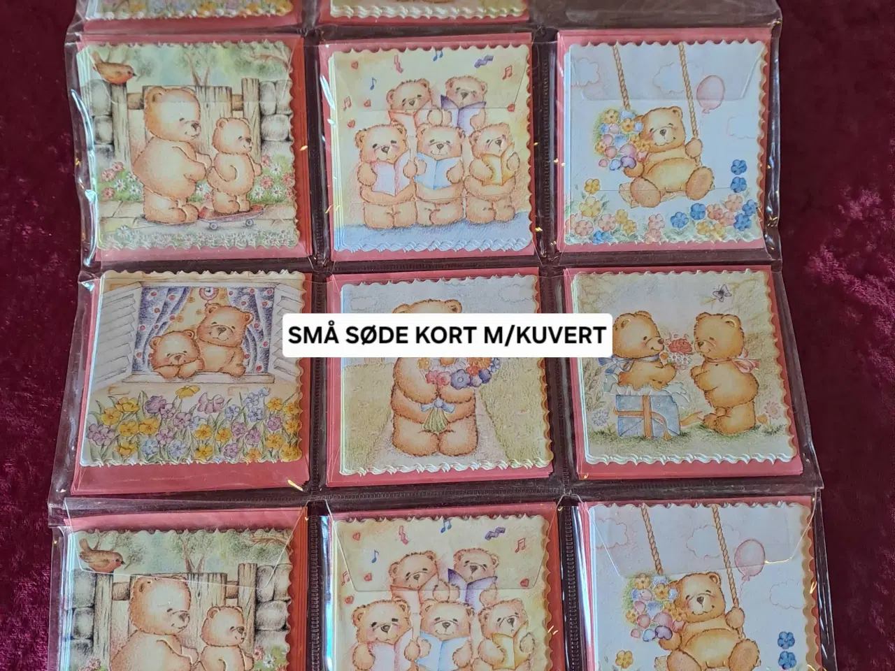Billede 1 - Søde børnekort med kuvert 9x9 cm
