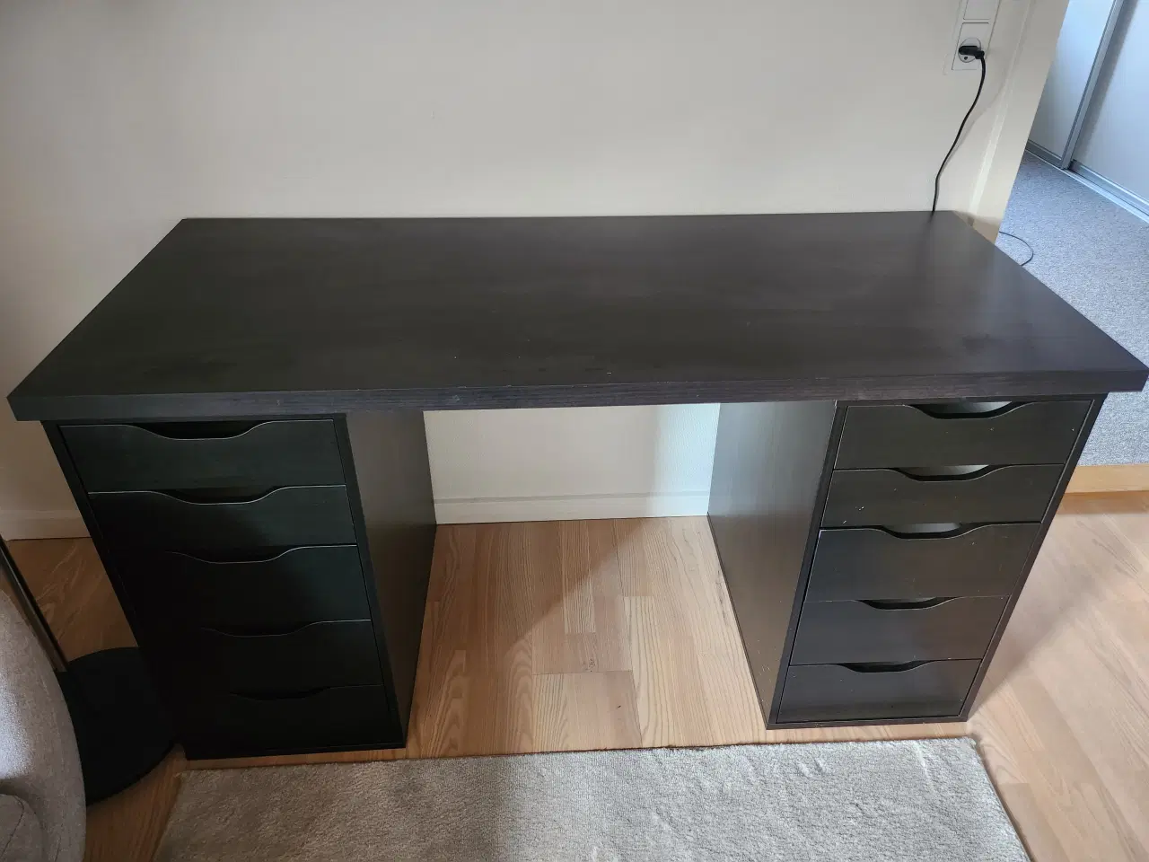 Billede 1 - Skrivebord Ikea Lagkapten Alex sort-brun