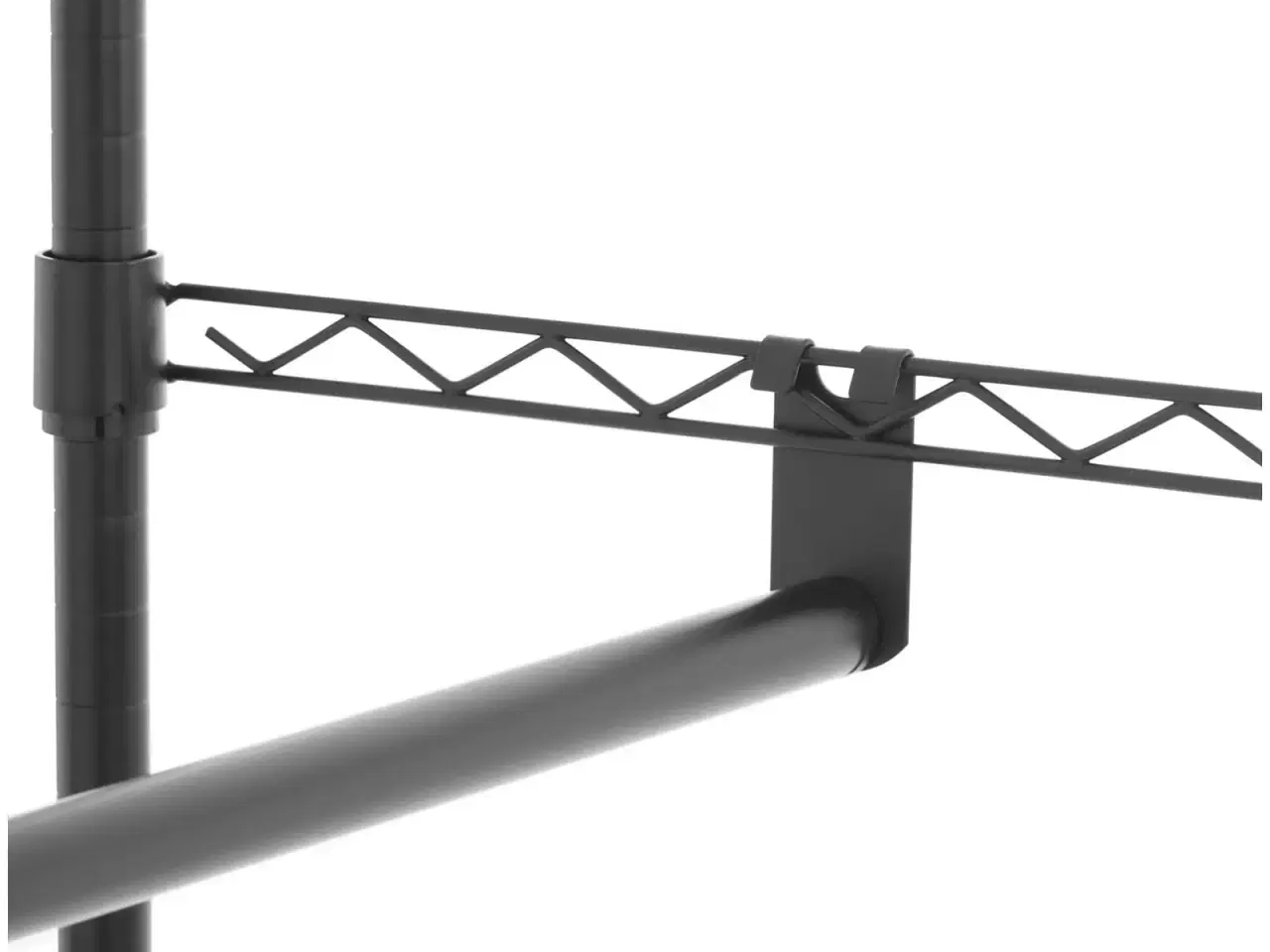 Billede 5 - Robust Sort Tøjstativ (120cm) – 2 Bøjlestænger