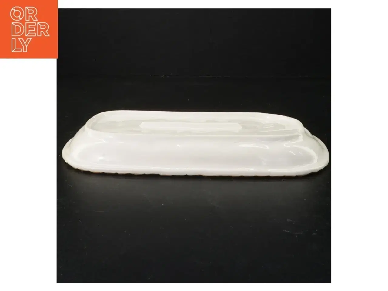 Billede 2 - Fad i keramik med blade og frugtmotiv (str. 27 cm)