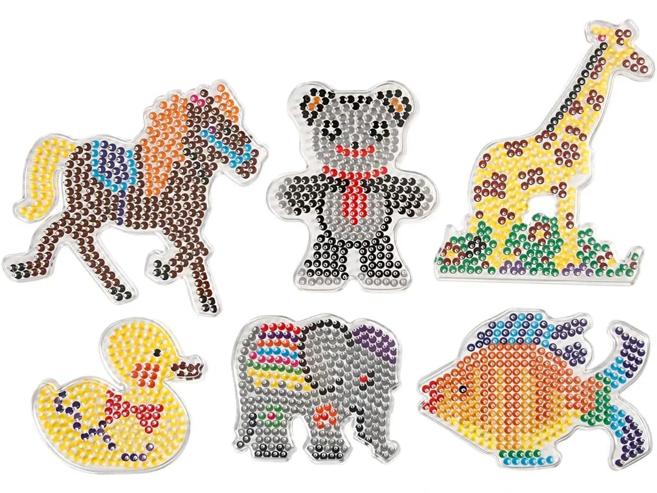 Billede 1 - Perleplader i akryl - 6 stk. med dyremotiver