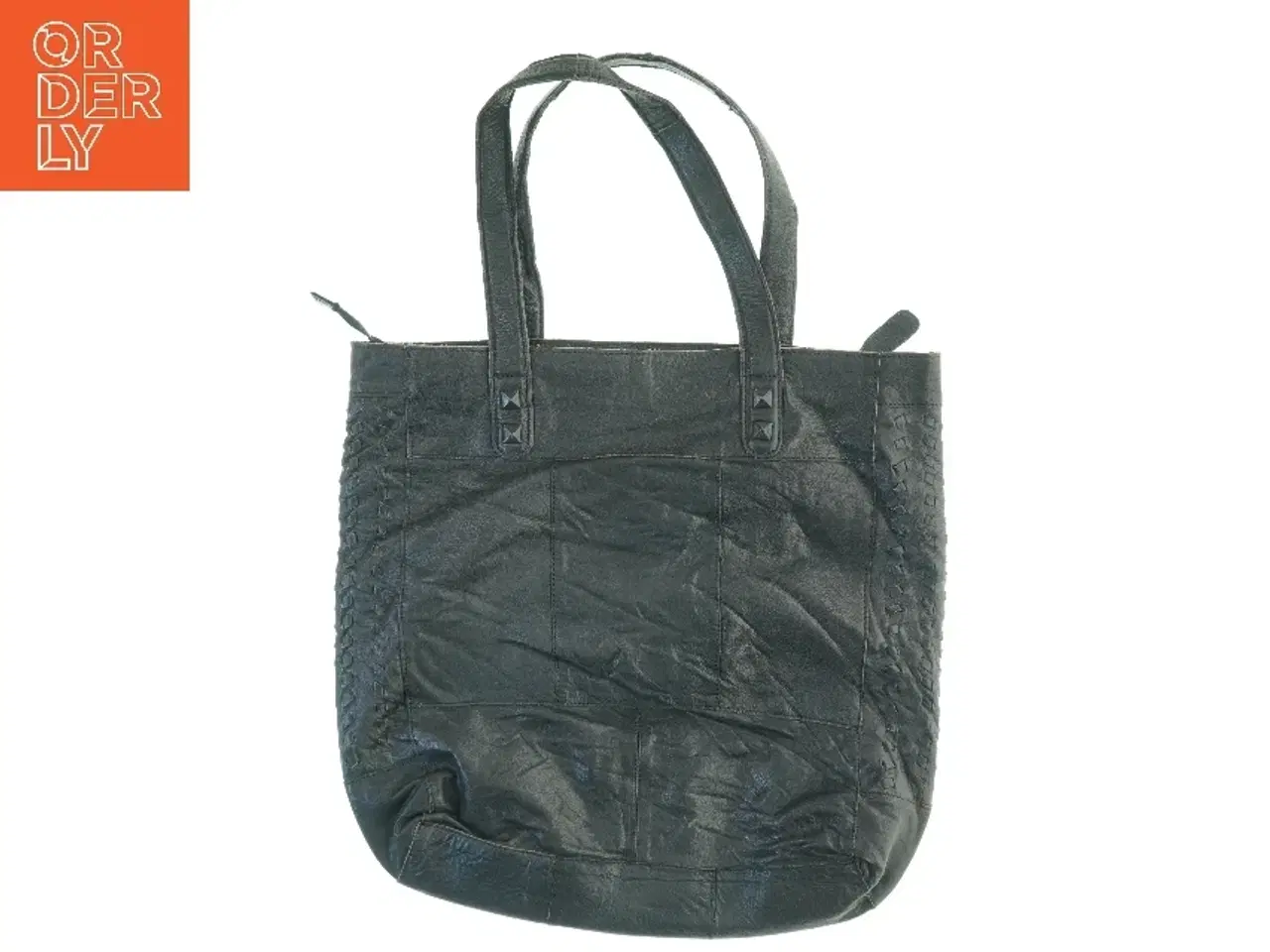 Billede 2 - Sort skuldertaske i læder fra Dixie (str. 44 x 43 cm)