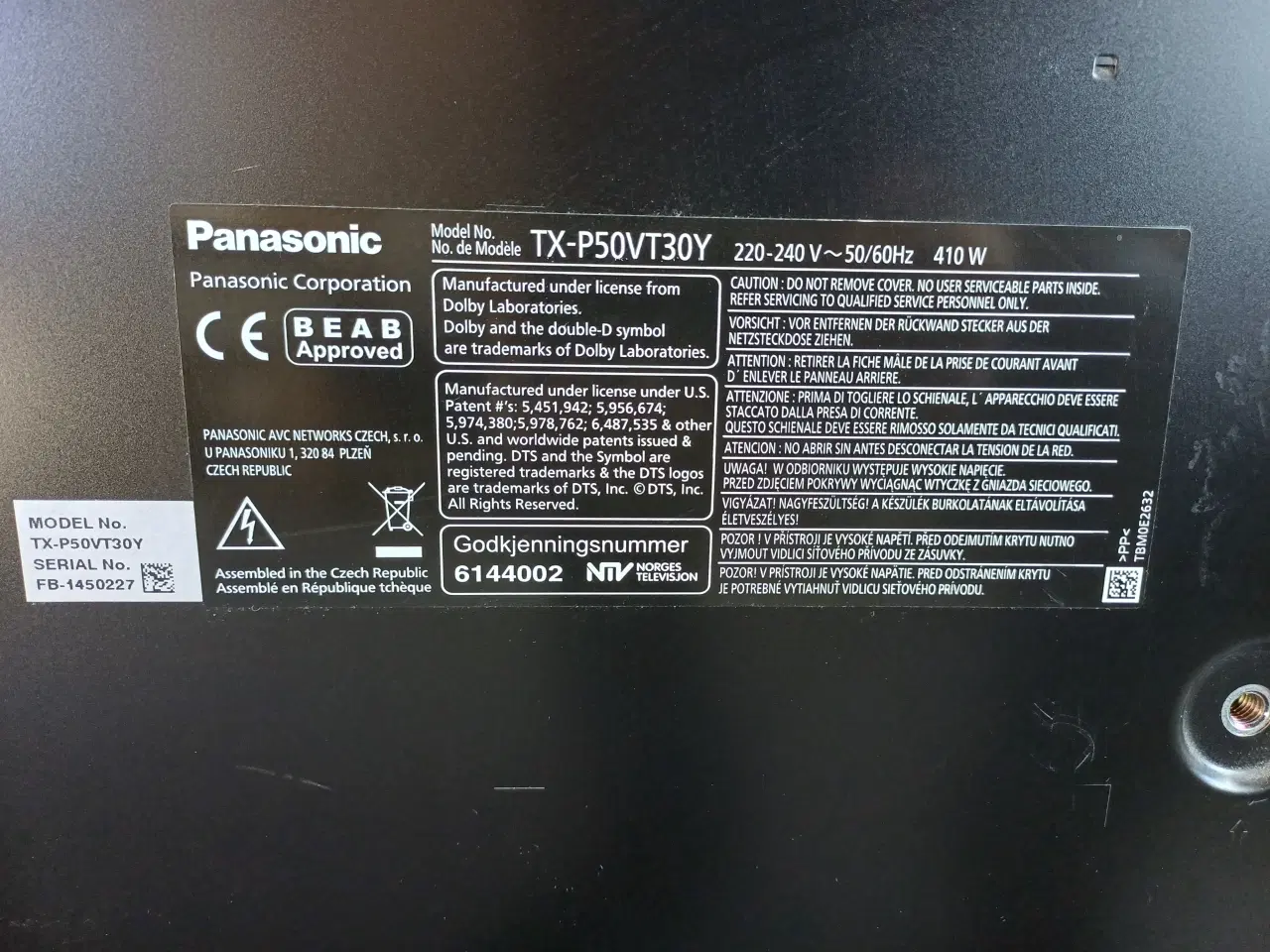 Billede 2 - 50" Panasonic plasma tv