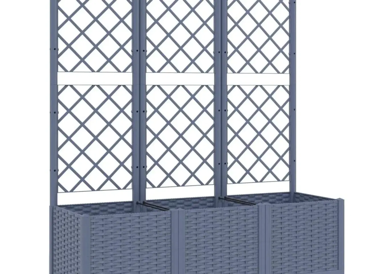 Billede 2 - Plantekasse med espalier 120x40x136 cm PP blågrå