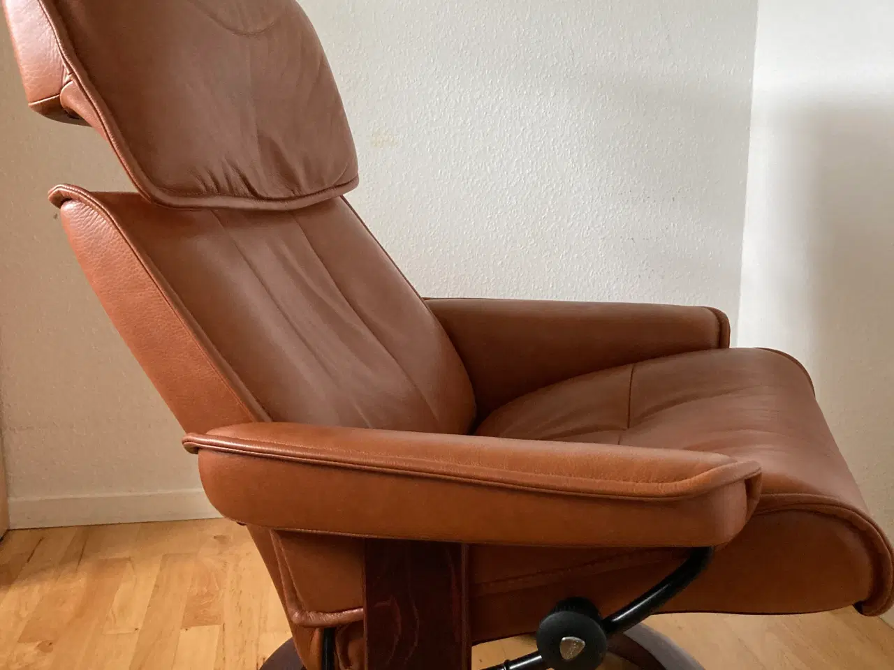 Billede 2 - Fed og lækker cognacfarvet læderbetræk