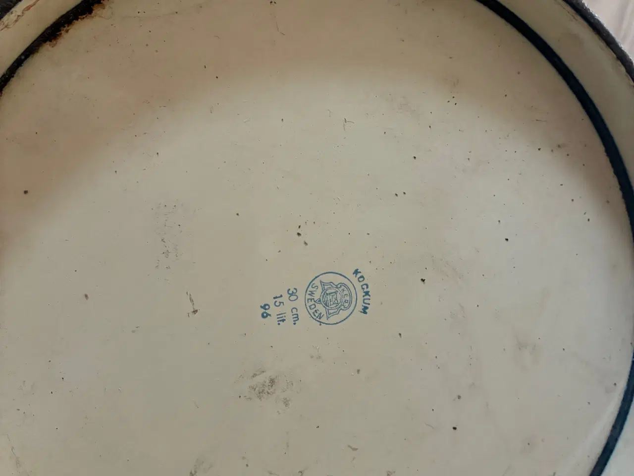 Billede 4 - Antik metalspand 15 liter med låg og træhank