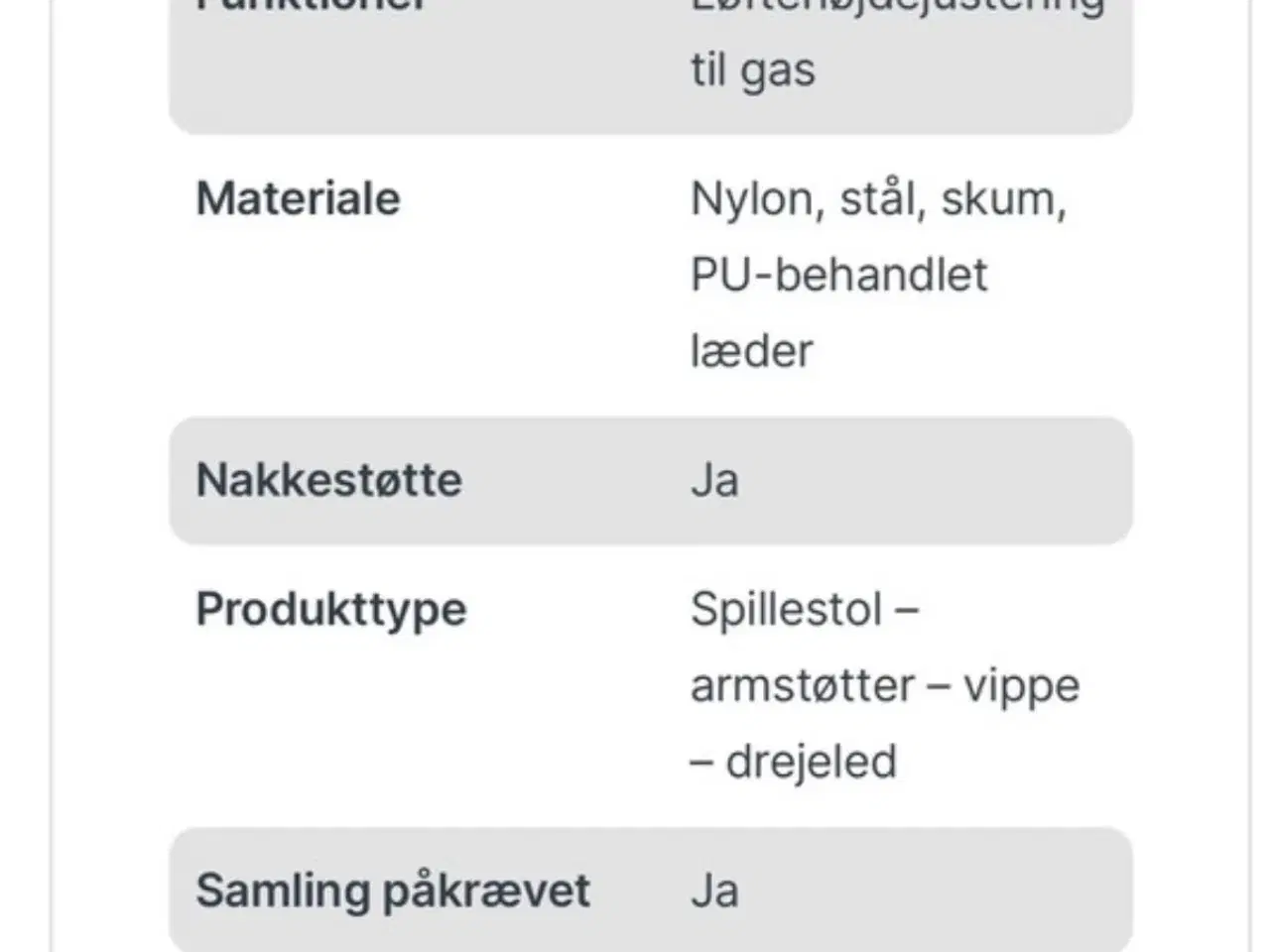 Billede 6 - Gamer stol
