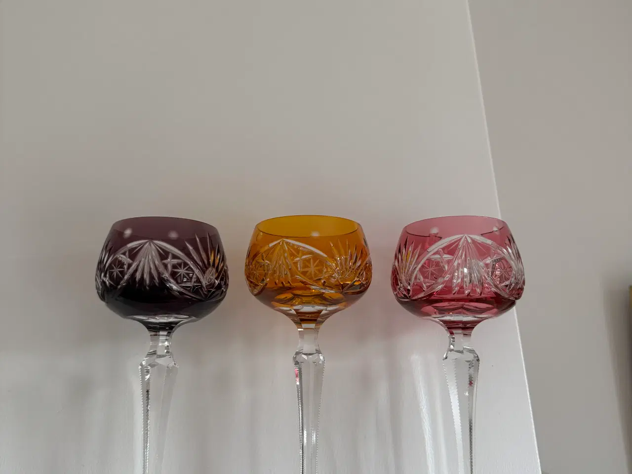 Billede 1 - Bøhmisk krystalglas 3 stk