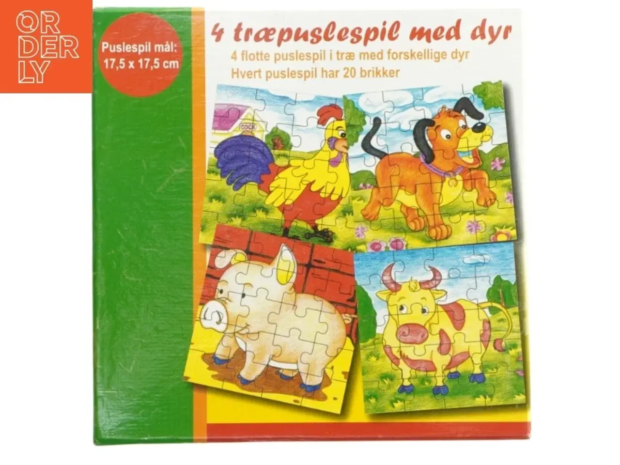 Billede 1 - Træpuslespil med dyr (str. 17,5x17,5 cm)