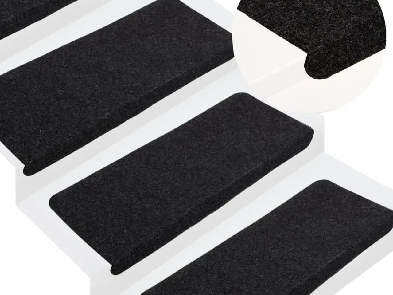 Billede 1 - Selvklæbende trappemåtter 15 stk. 65x24,5x3,5 cm sort