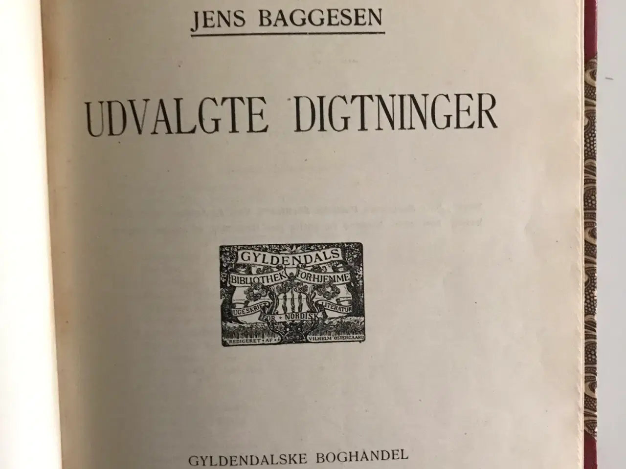 Billede 3 - Jens Baggesen Udvalgte digtninger udgivet 1907