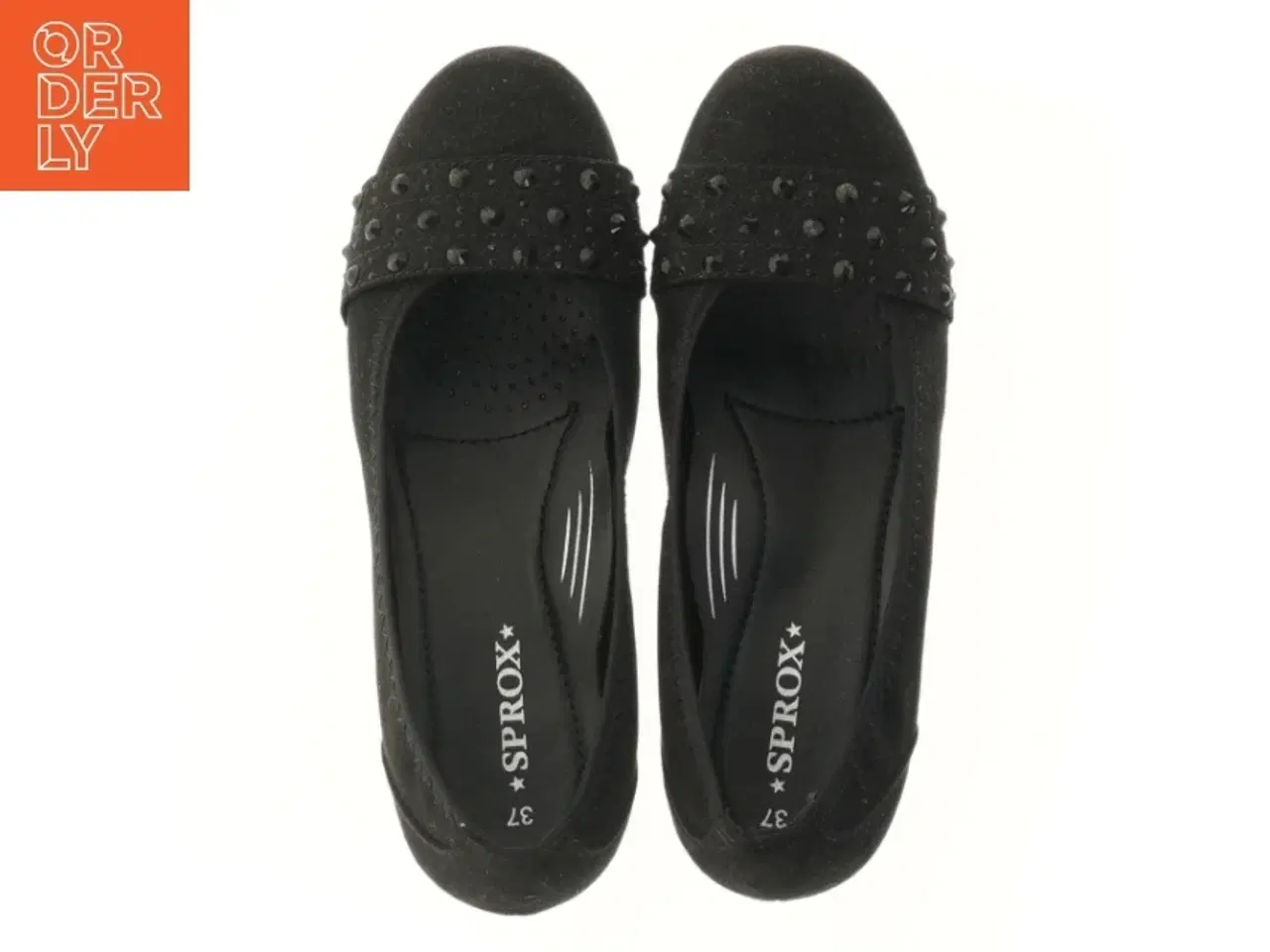 Billede 3 - Sorte damesko med hæl og pynt fra Sprox (str. 37 )