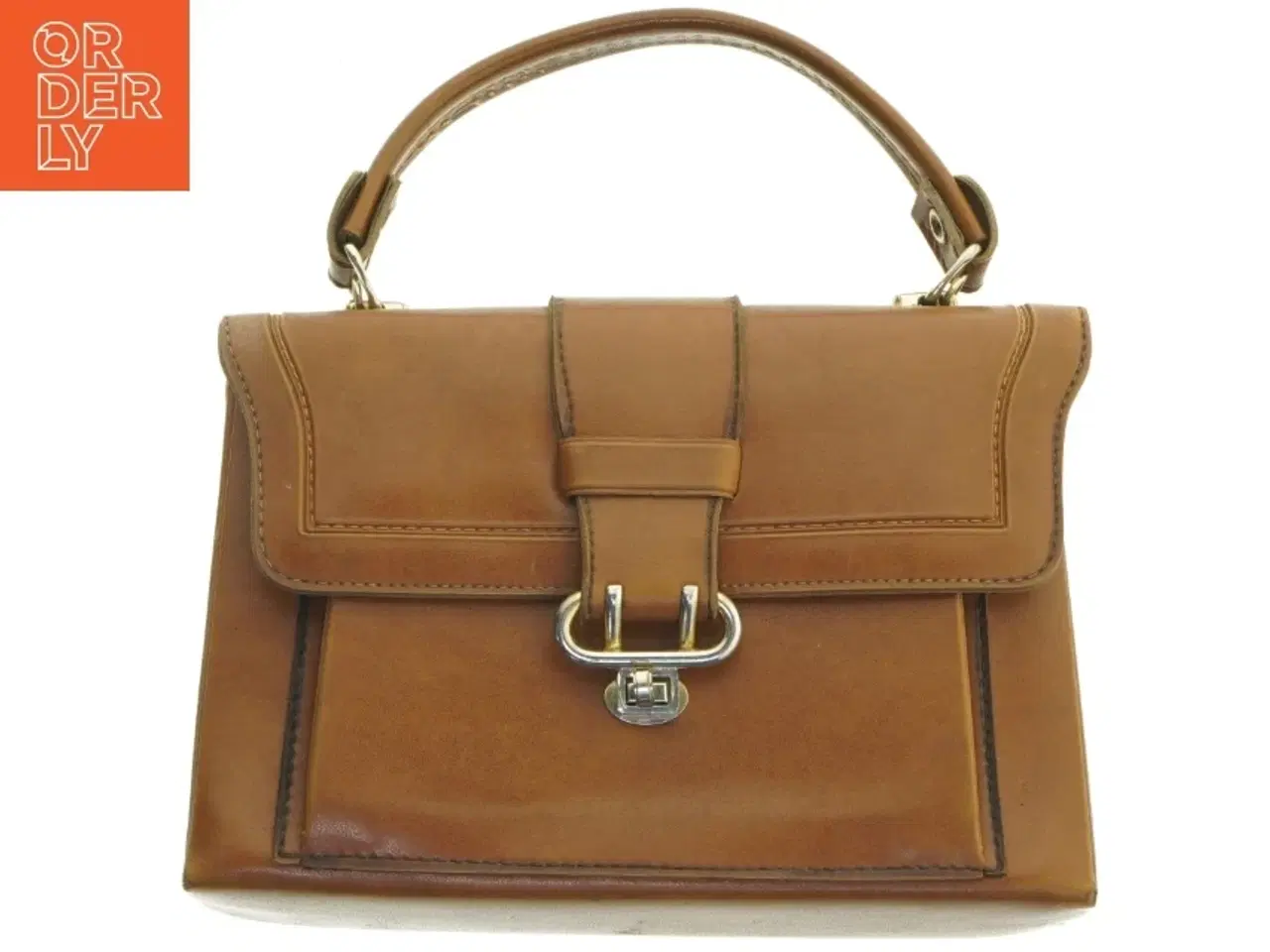 Billede 1 - Vintage læder håndtaske (str. 23x15 cm)