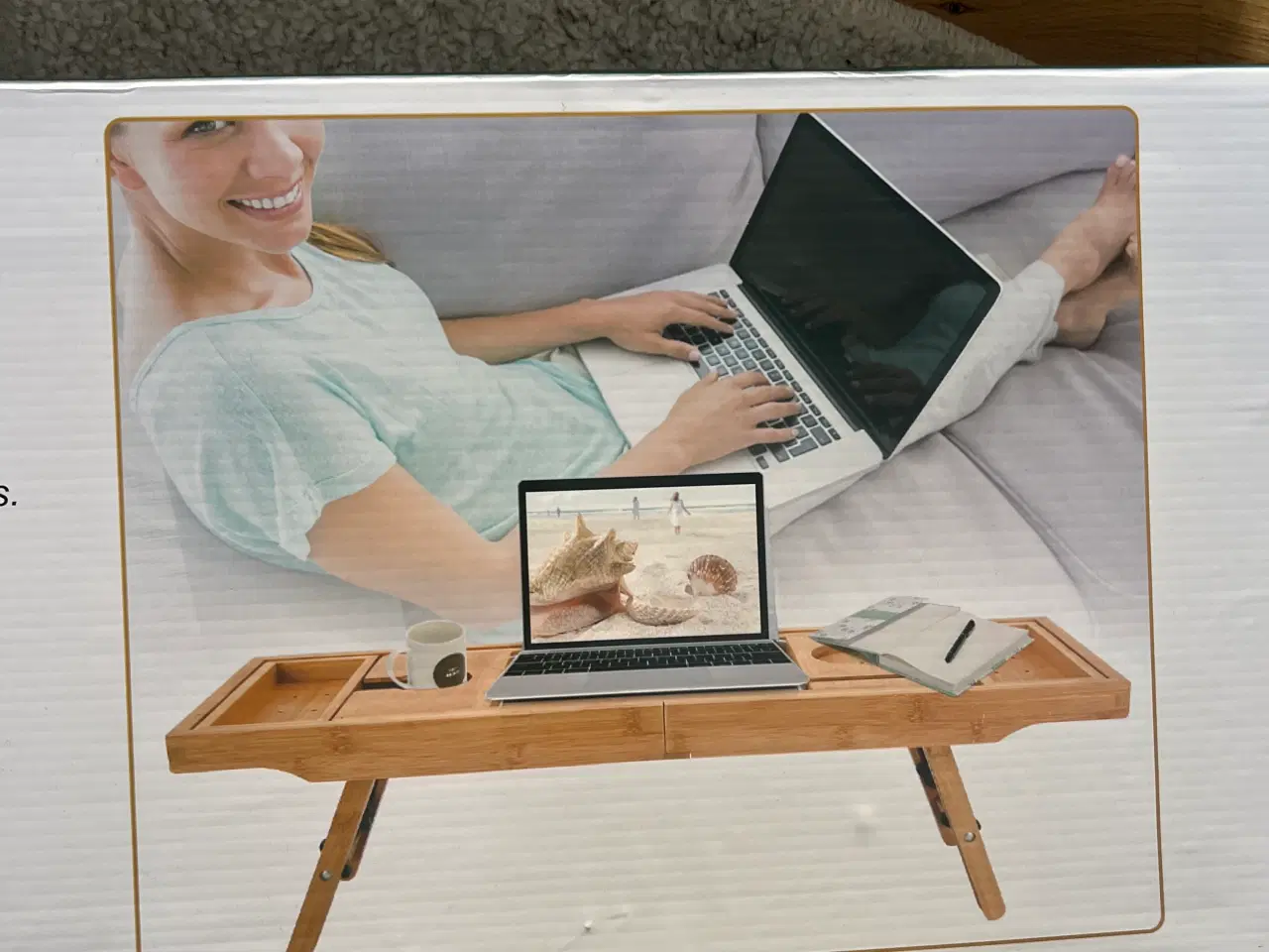 Billede 2 - Badekar bakke i bambus m. holder til vin & tablet