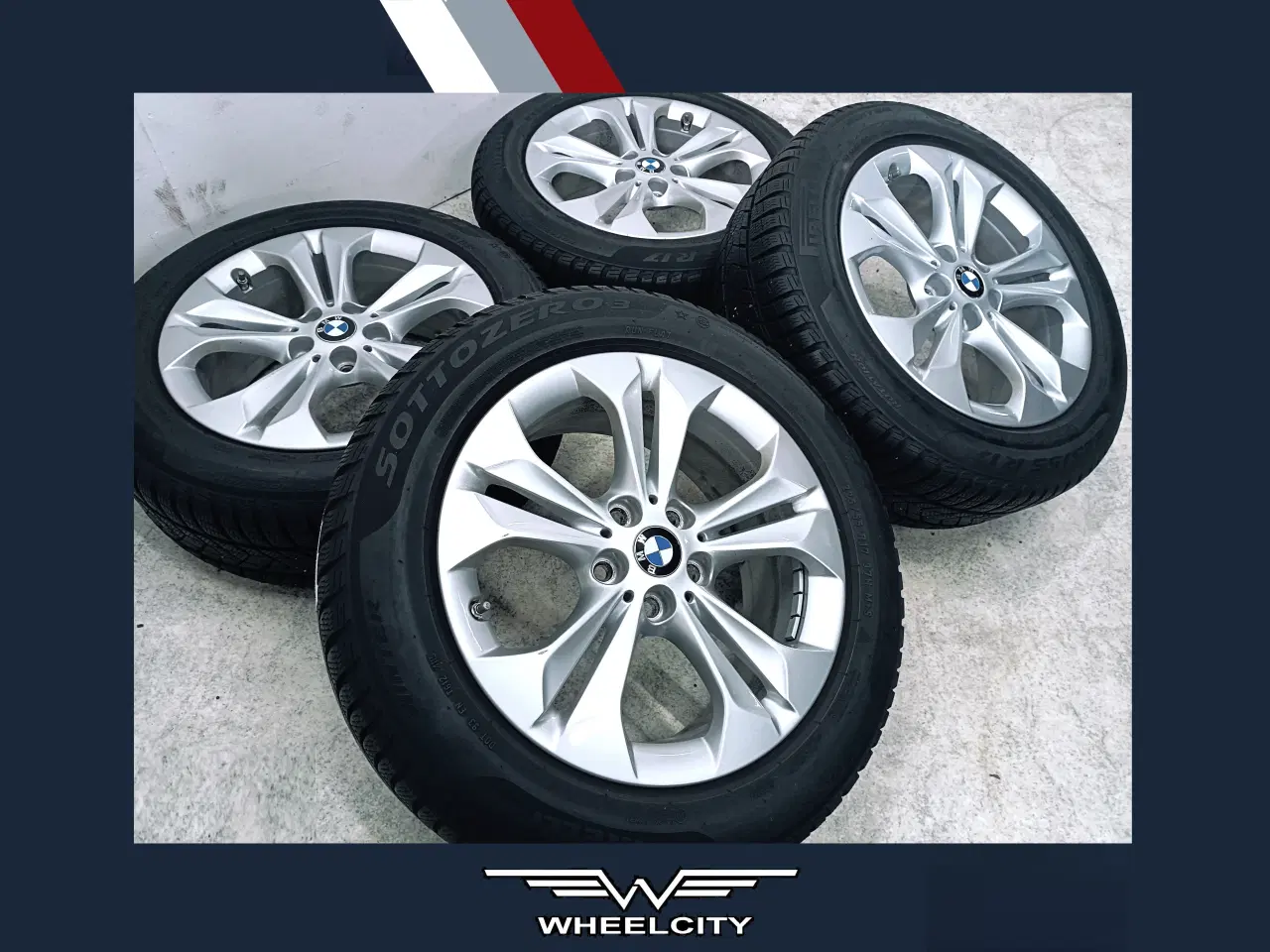 Billede 1 - 5x112 17" ET52 nav 66,6ø BMW vintersæt inkl.TPMS