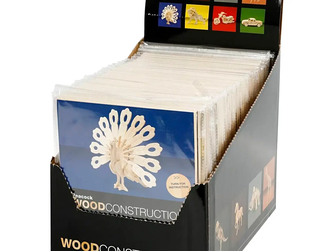 Billede 1 - 3D Konstruktionsfigur i Lyst Træ - 48 Stk. Pakke