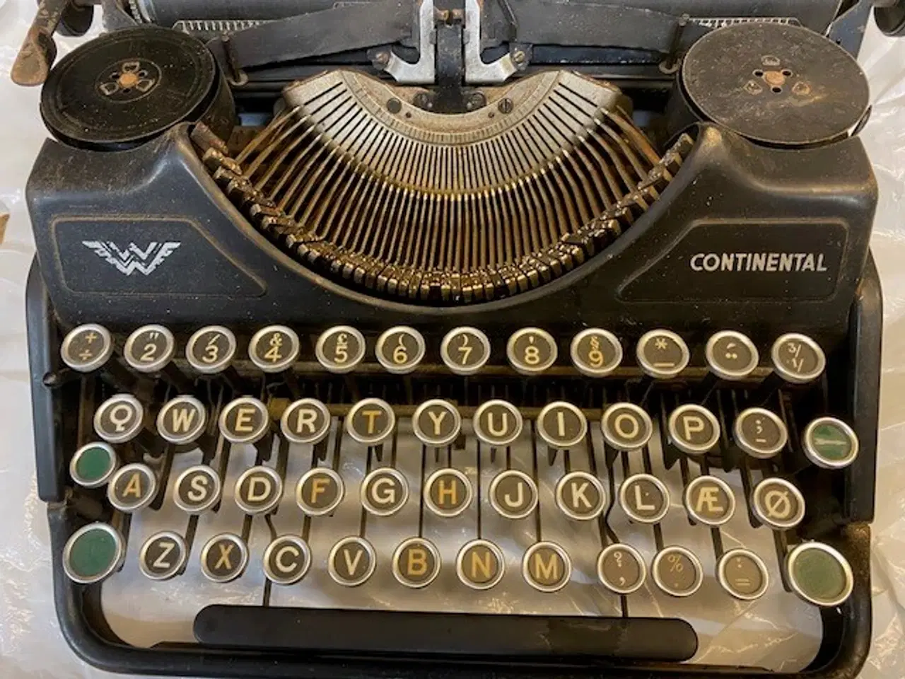 Billede 3 - Antik Continental skrivemaskine i sort metal 