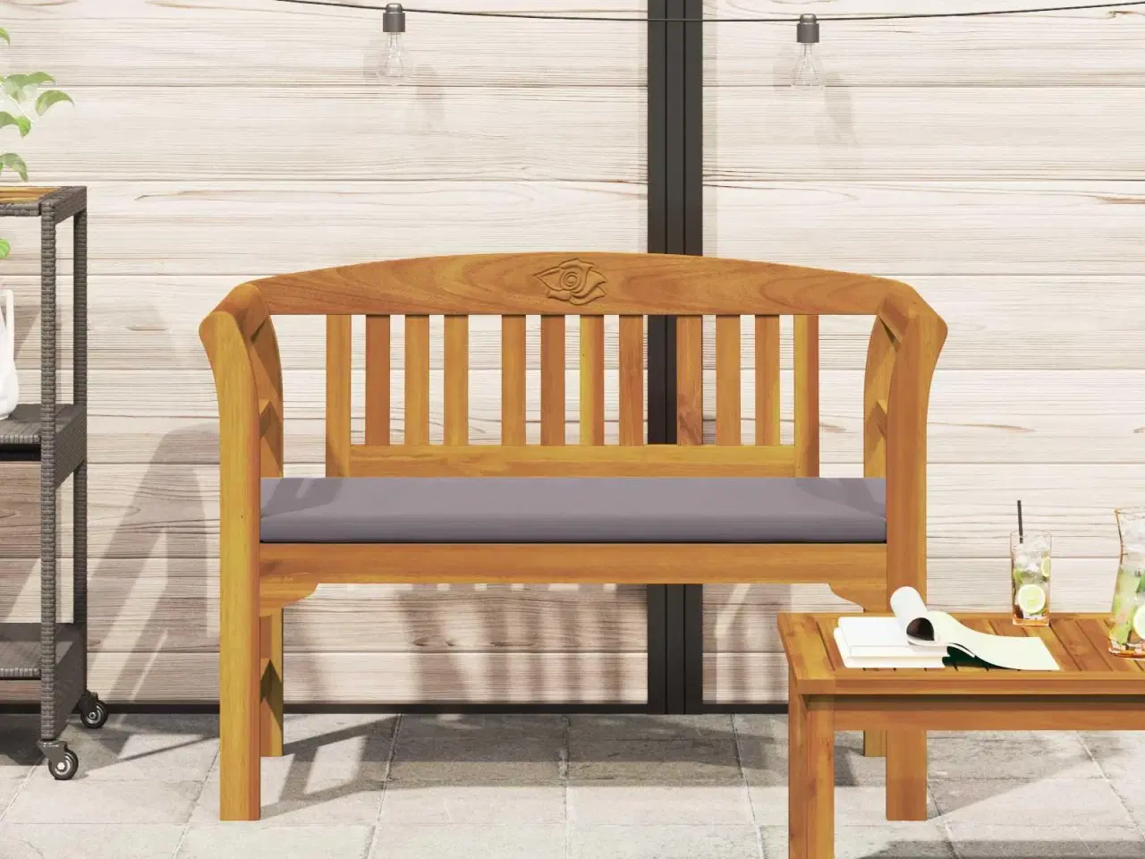 Billede 3 - Bænk Naturlig Olie Finish 114 x 46 x 82,5 cm Massivt Akacietræ