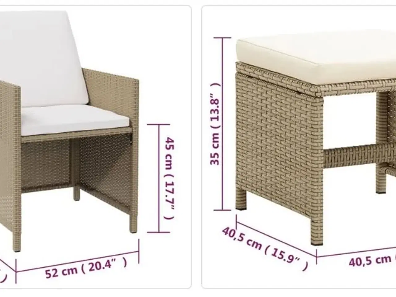 Billede 6 - Polyrattan havestole med skammel