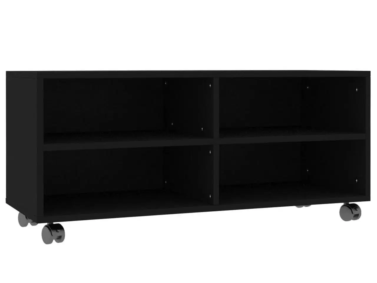 Billede 2 - Tv-bord med hjul 90x35x35 cm konstrueret træ sort