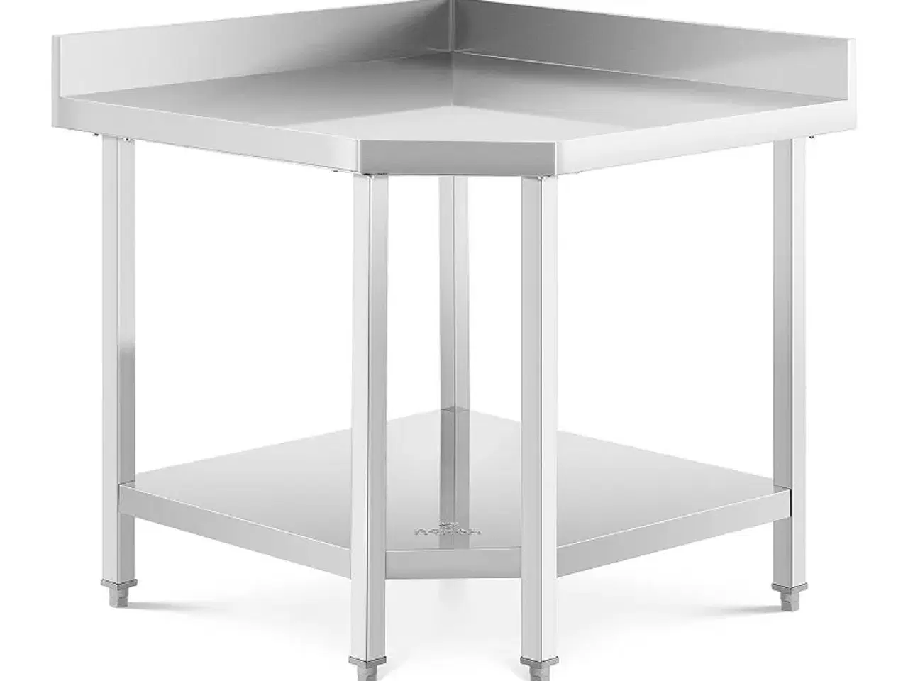 Billede 1 - Hjørnebord rustfrit stål – 90 x 70 cm
