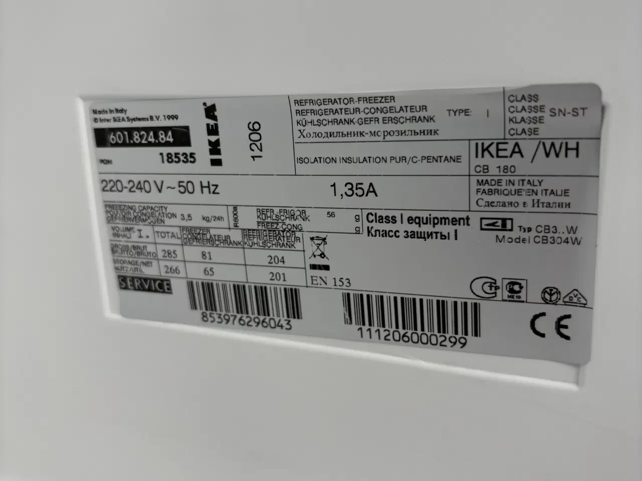 Billede 4 - Ikea  kølefrysskab. 