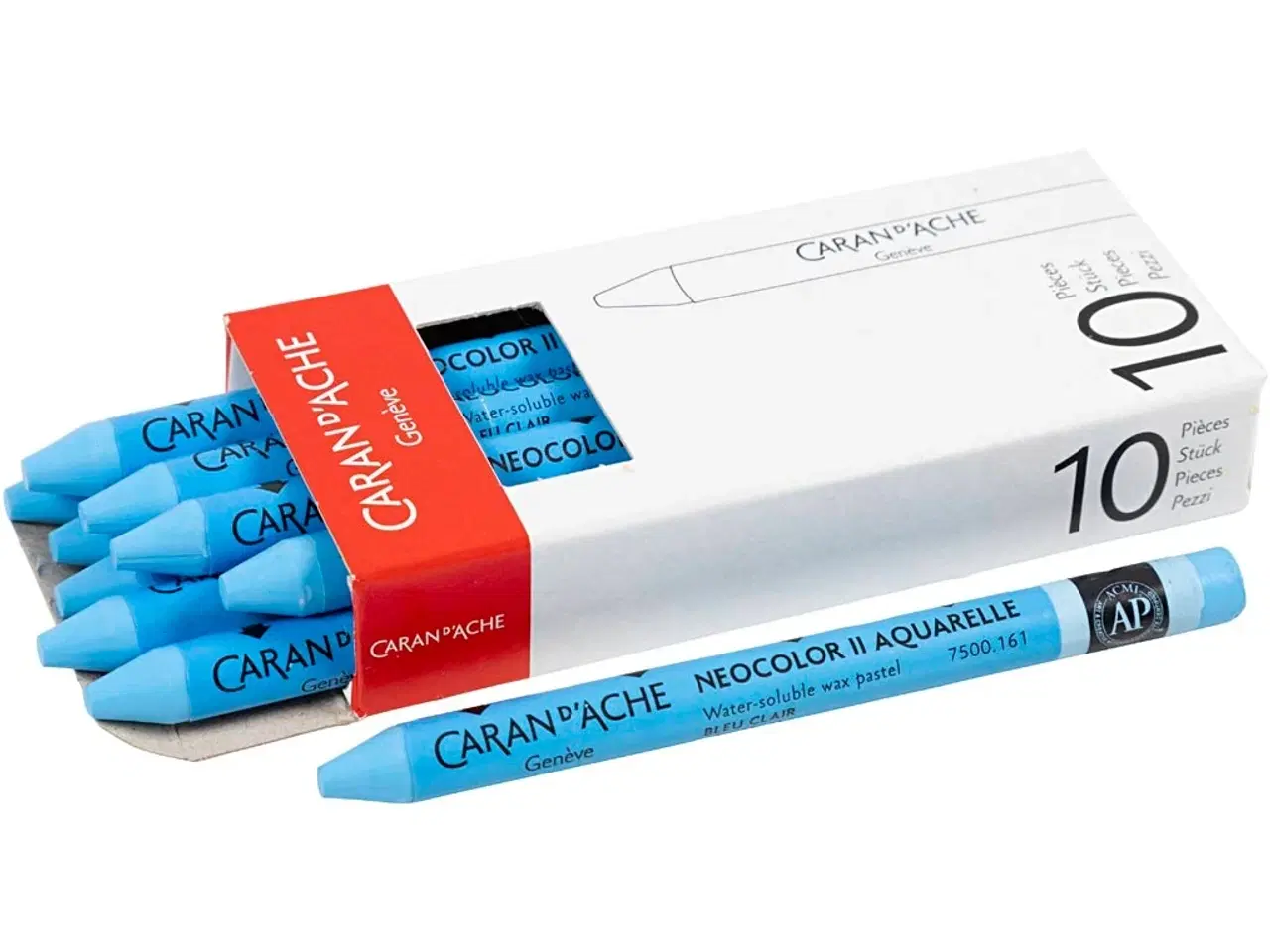 Billede 1 - CARAN D’ACHE Neocolor II Lys Blå 10 stk. Akvarelvoks