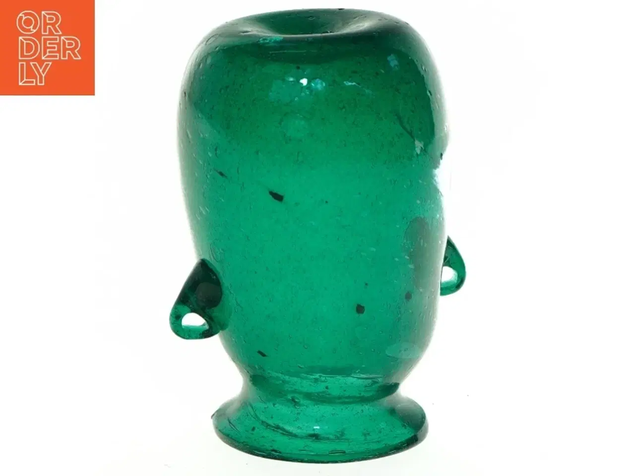 Billede 3 - Grøn glasvase med hank (str. 12 x 9 cm)