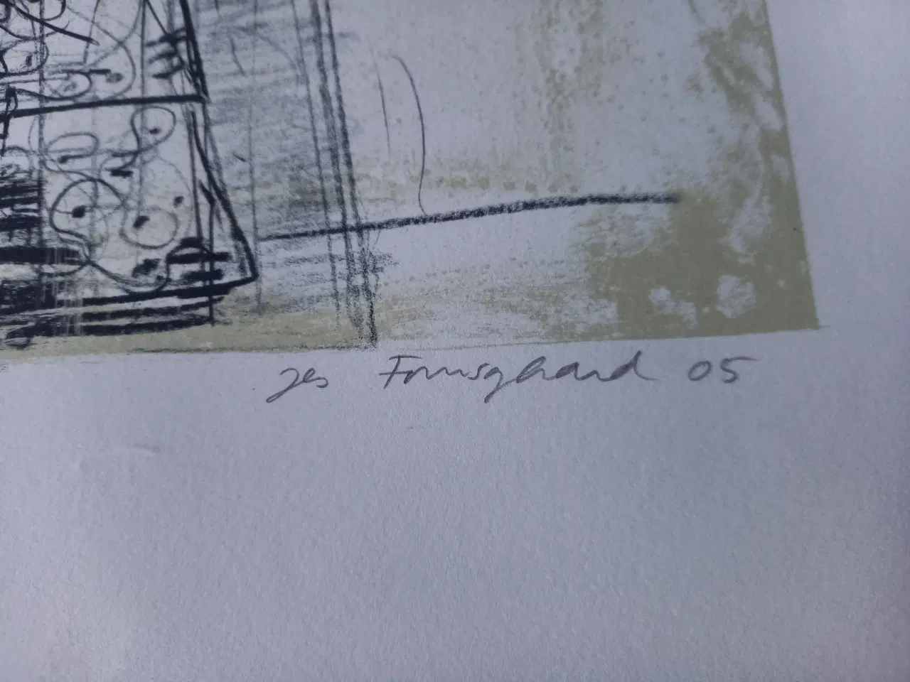 Billede 2 - Litografi Jes Fomsgaard "piano"