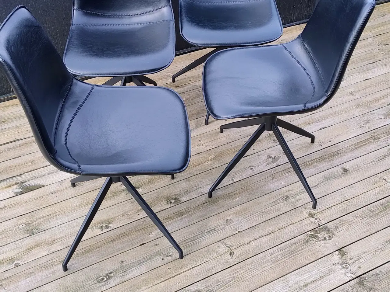 Billede 1 - Isabel spisebordsstole med drej i sort pu læder