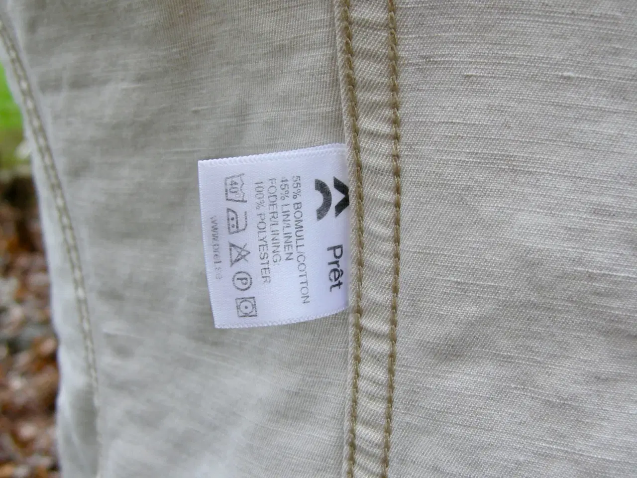 Billede 7 - Denimjakke fra Prèt i bomuld og hør, Str. 38, Sand