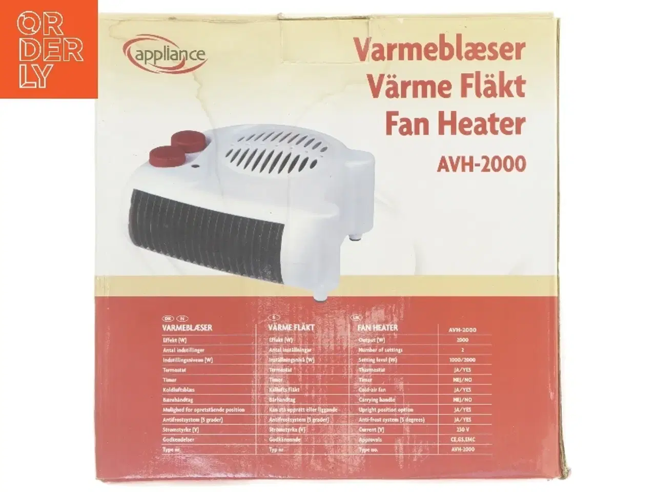 Billede 3 - Varmeblæser Appliance AVH-2000 fra Appliance (str. 25x25 cm)