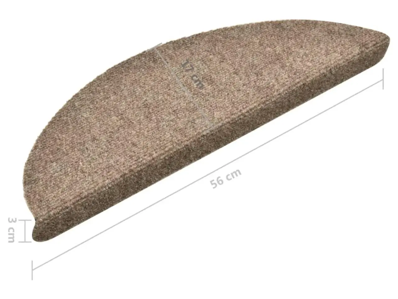 Billede 9 - Trappemåtter selvklæbende 15 stk. 56x17x3 cm beige halvrunde