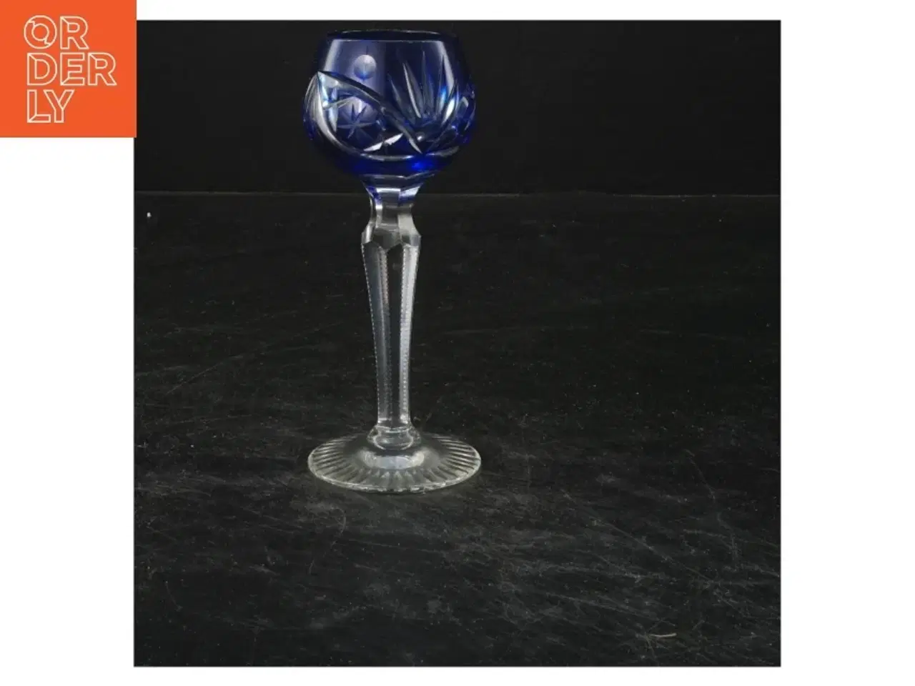 Billede 1 - Blå krystalglas (str. 13x5 cm)