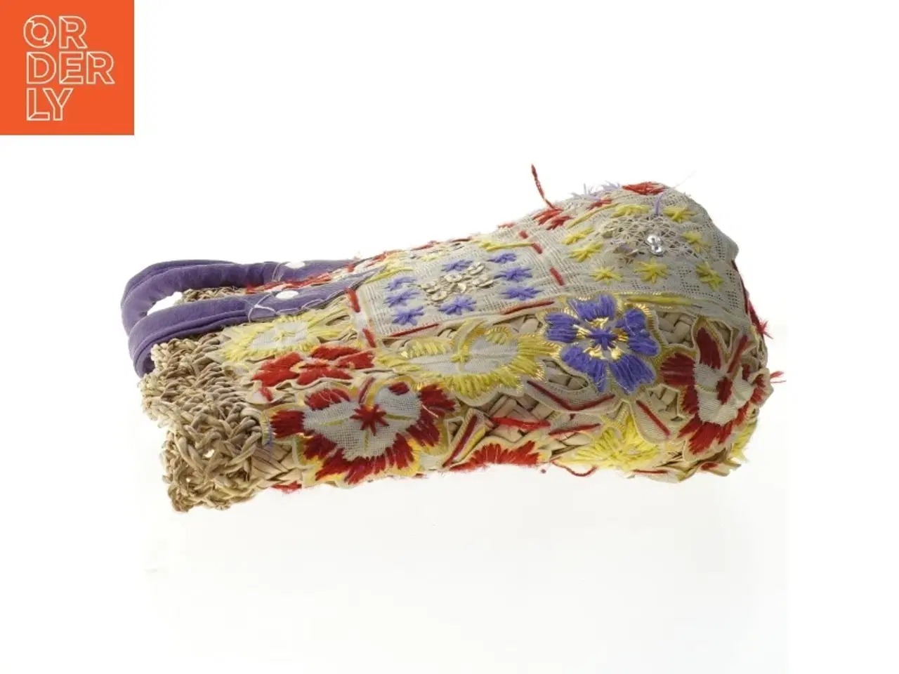 Billede 4 - Stråtaske med blomsterdesign (str. 50x30 cm)