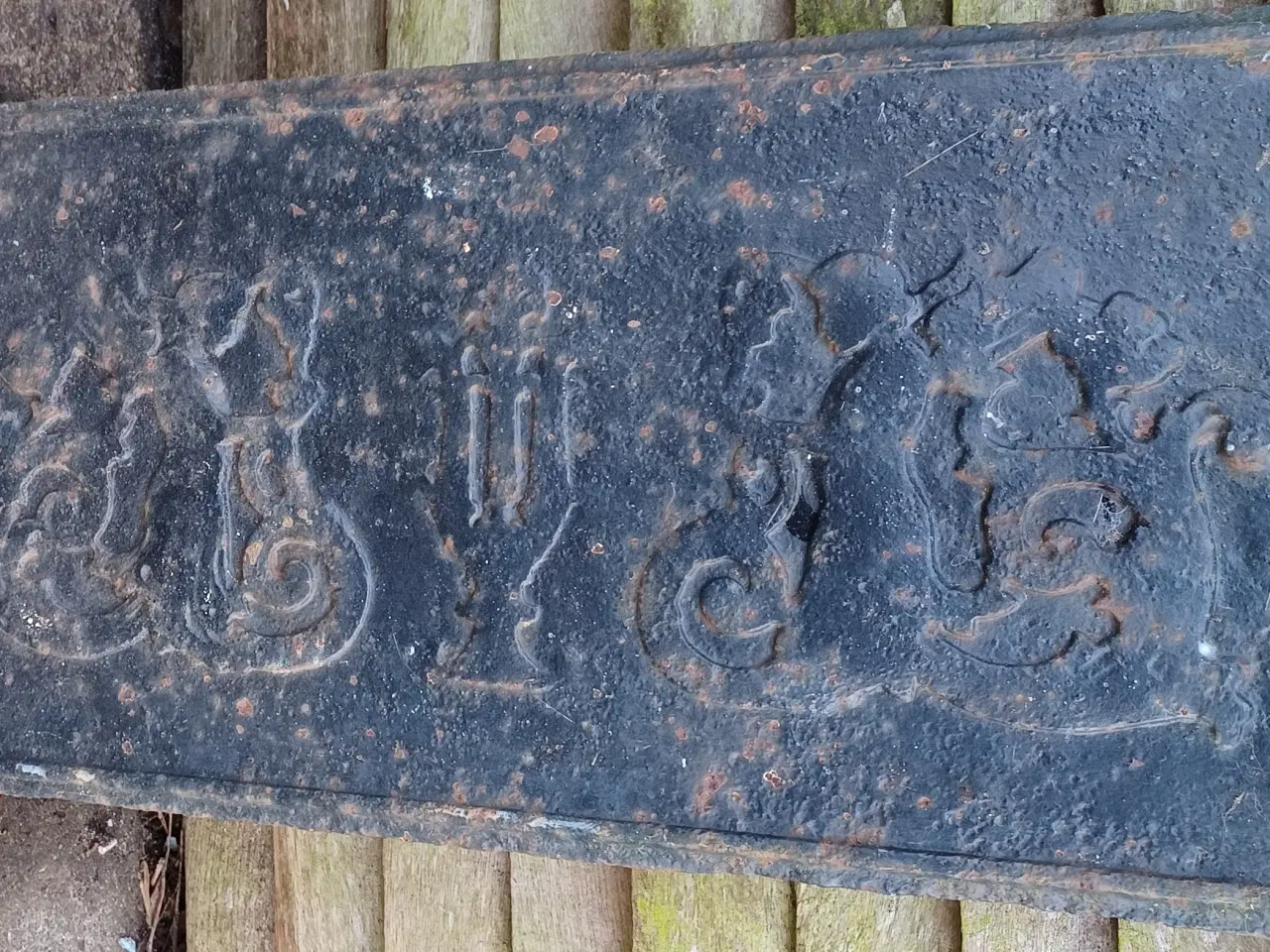 Billede 1 - Ovnplade, lille, støbejern.