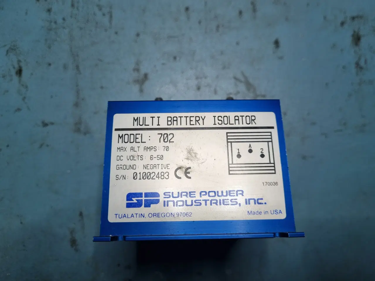 Billede 1 - Batteri isolator 70A, til 2 batterier. Model 702
