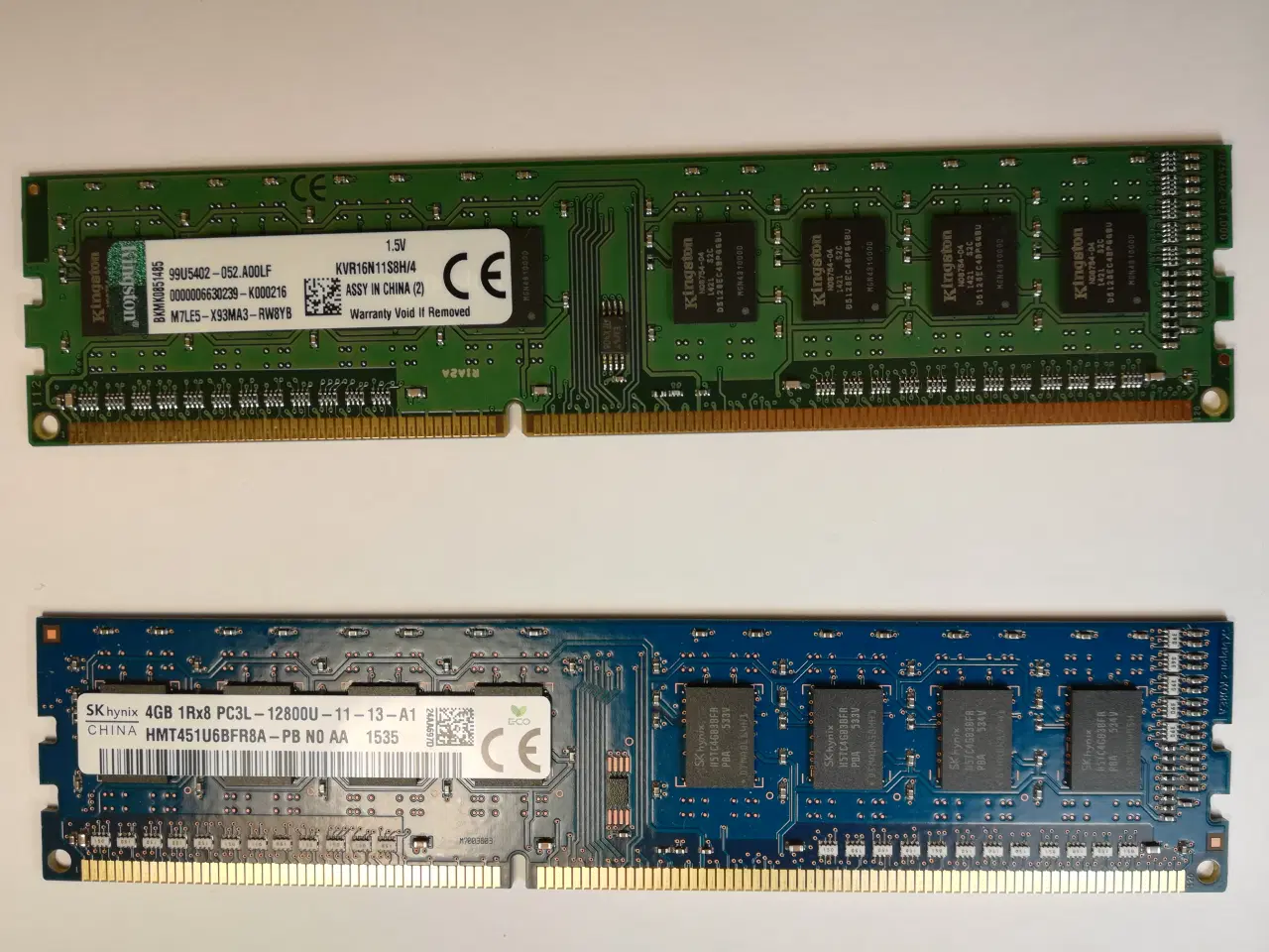 Billede 1 - Kingston og Hynix DDR3 SDRAM, 2 stk. á 4 GB