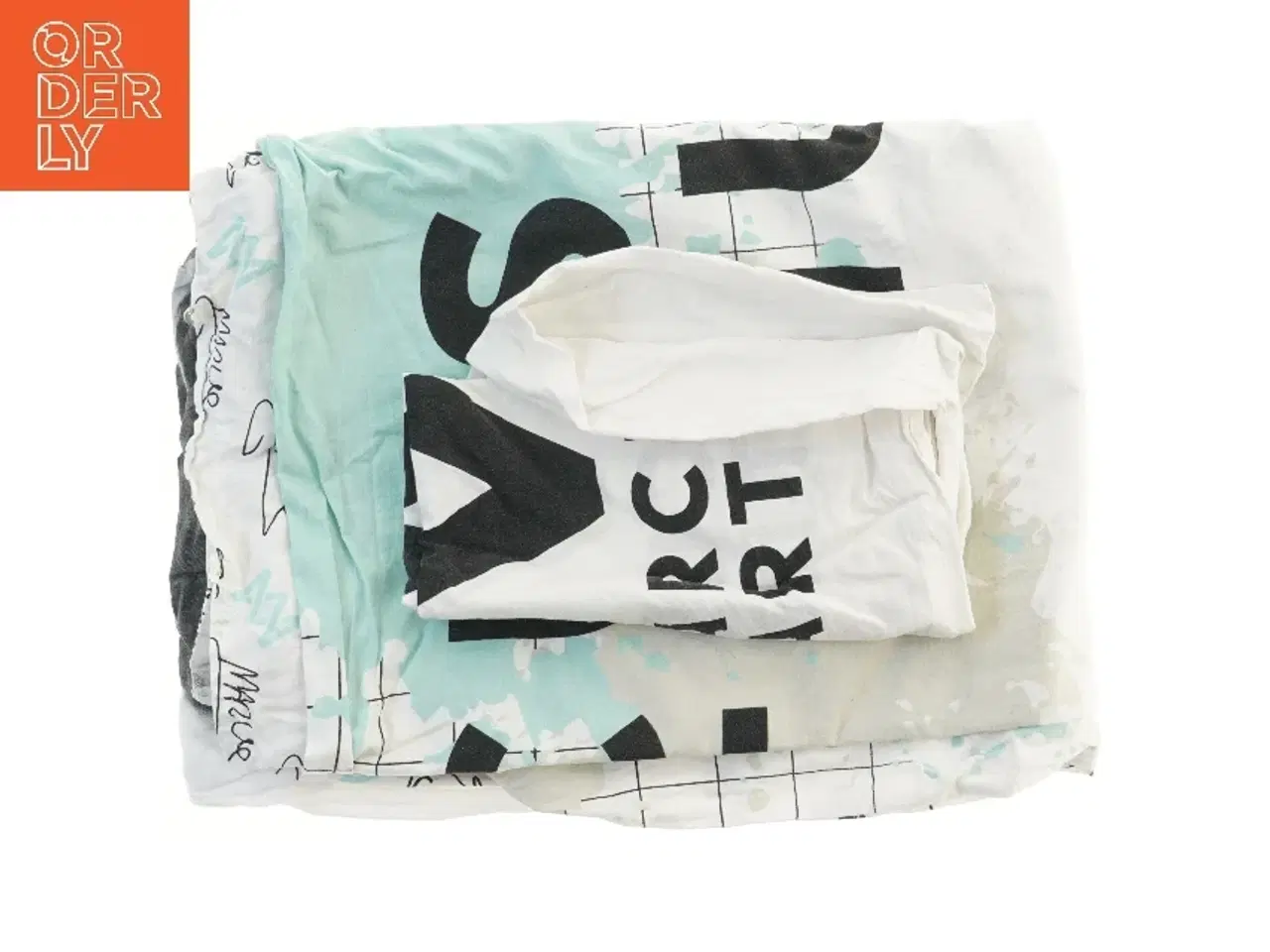 Billede 2 - Dyne- og pudebetræk med print af Marcus og Martinus (str. pude 65x53, dyne 260x110 cm)