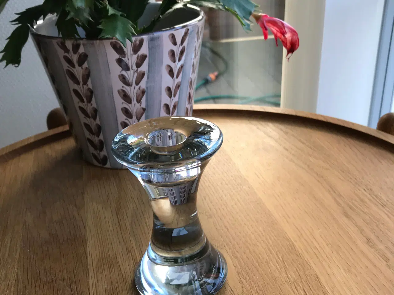 Billede 1 - Lysestage, Holmegaard  - klar glas