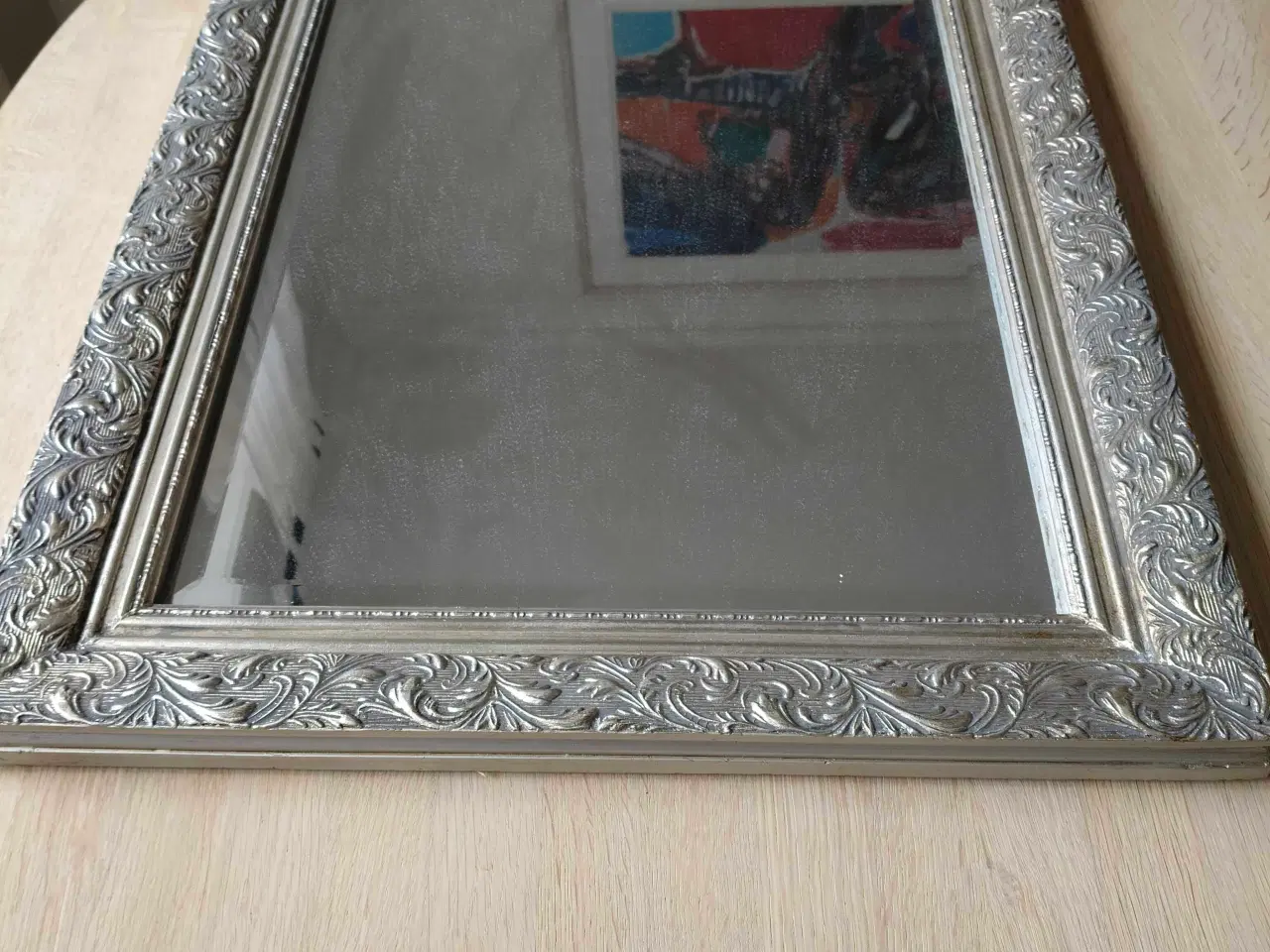 Billede 4 - Spejl i sølvramne. Facetsleben.  