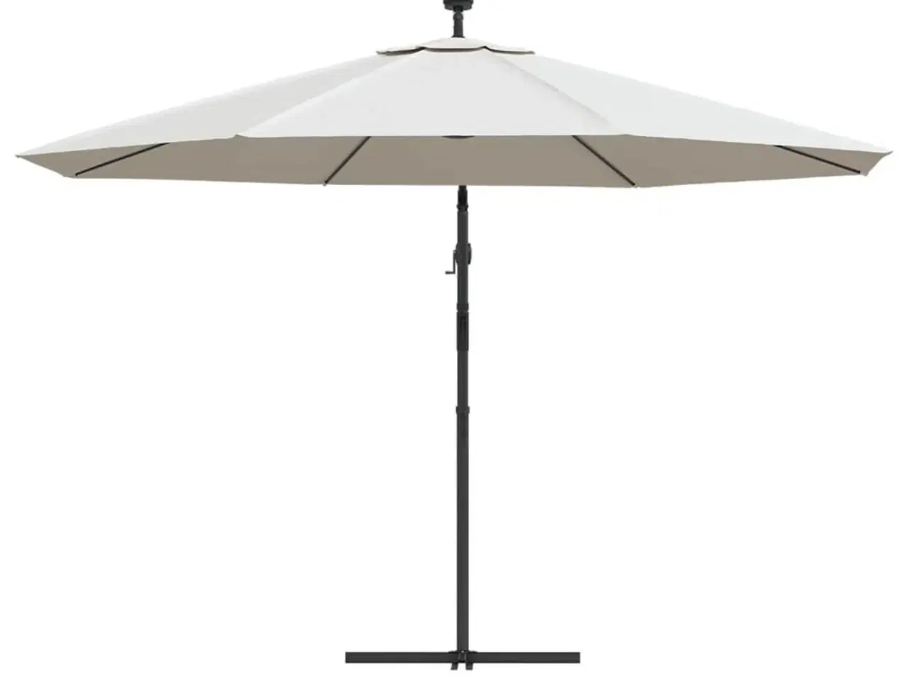 Billede 7 - Hængeparasol med LED-lys og metalstang 350 cm sandfarvet