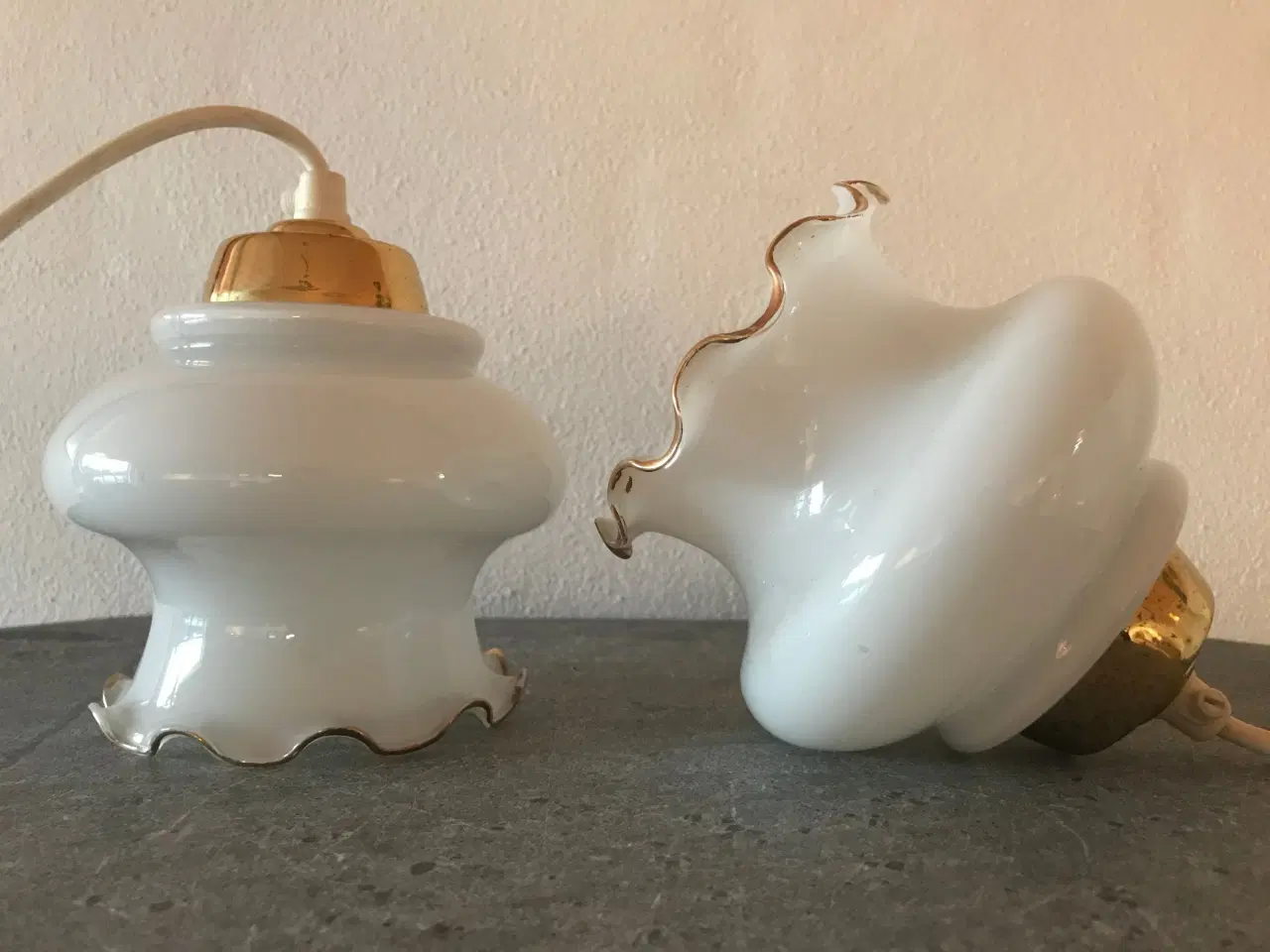 Billede 6 - Vintage lamper i messing og opaline