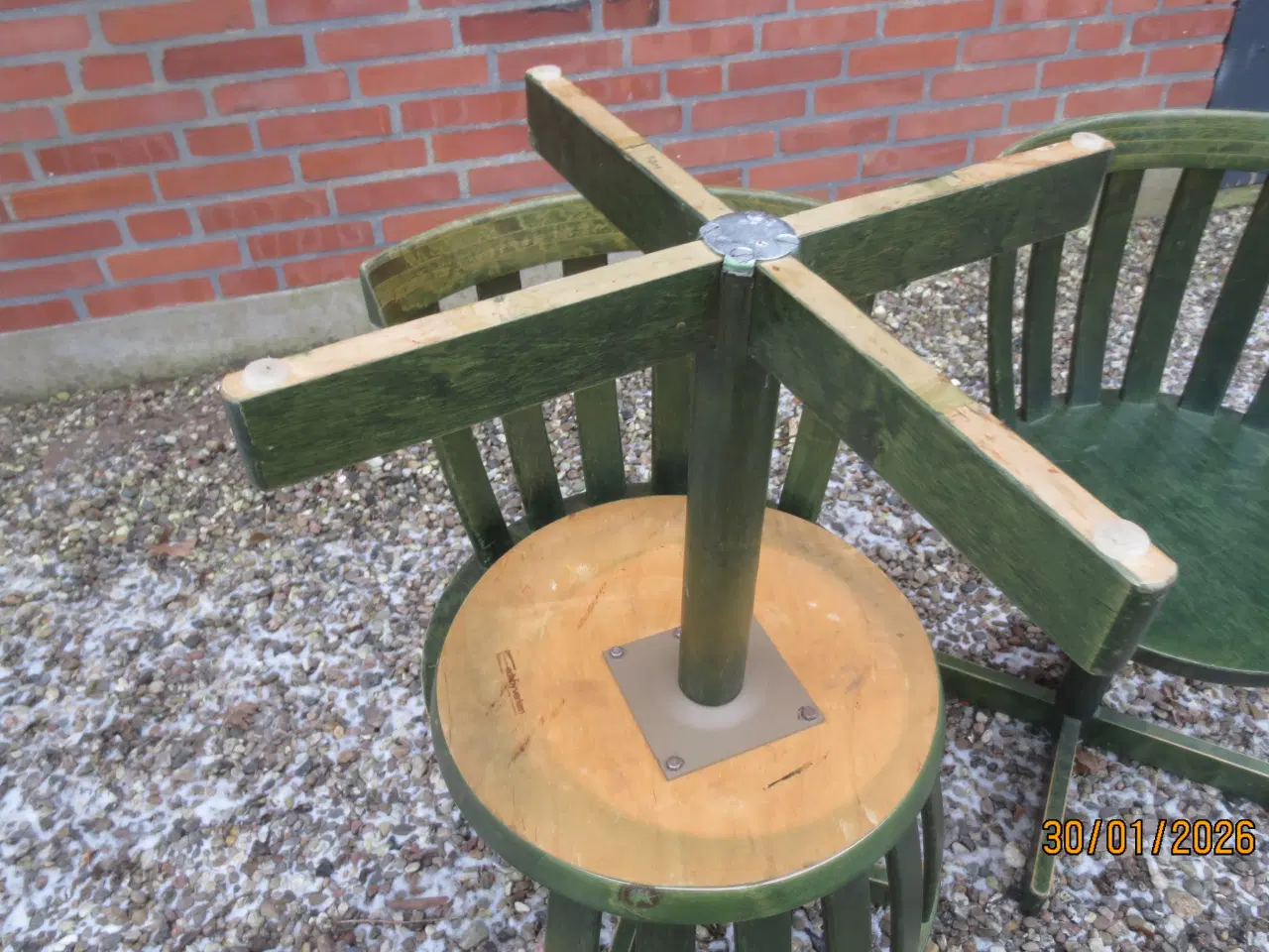 Billede 4 - 3 stk Runde Edsbyverk Drejestole Grønne