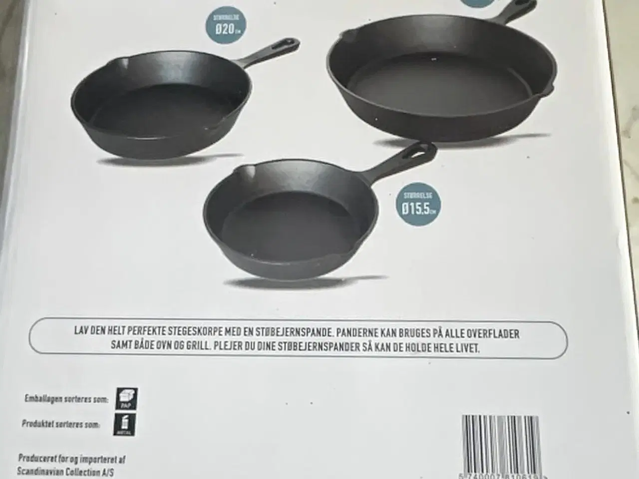 Billede 2 - Støbejernspander 3 stk