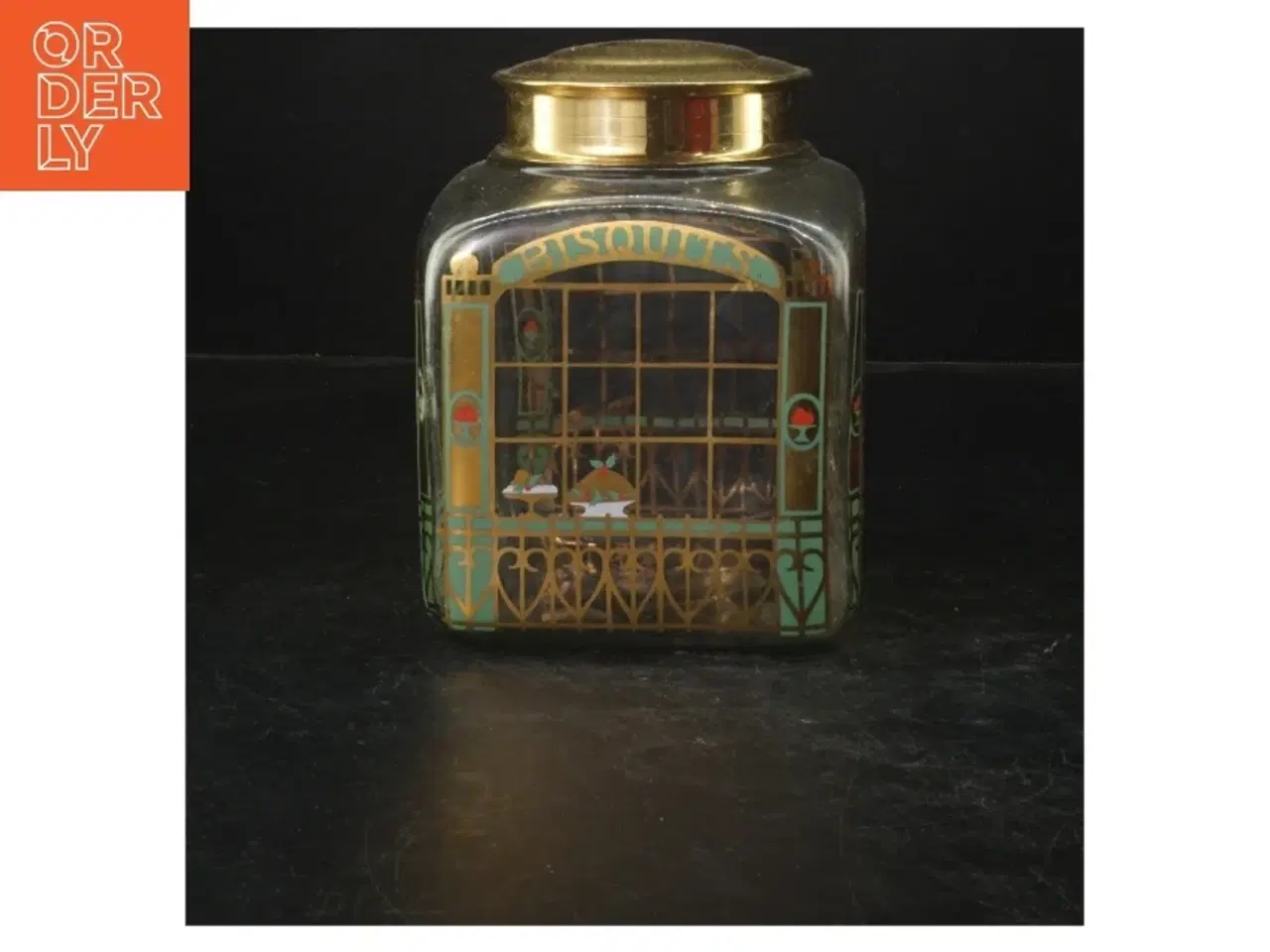 Billede 1 - Dekorativ kagedåse i glas fra Holmegaard (str. 12x12 cm)