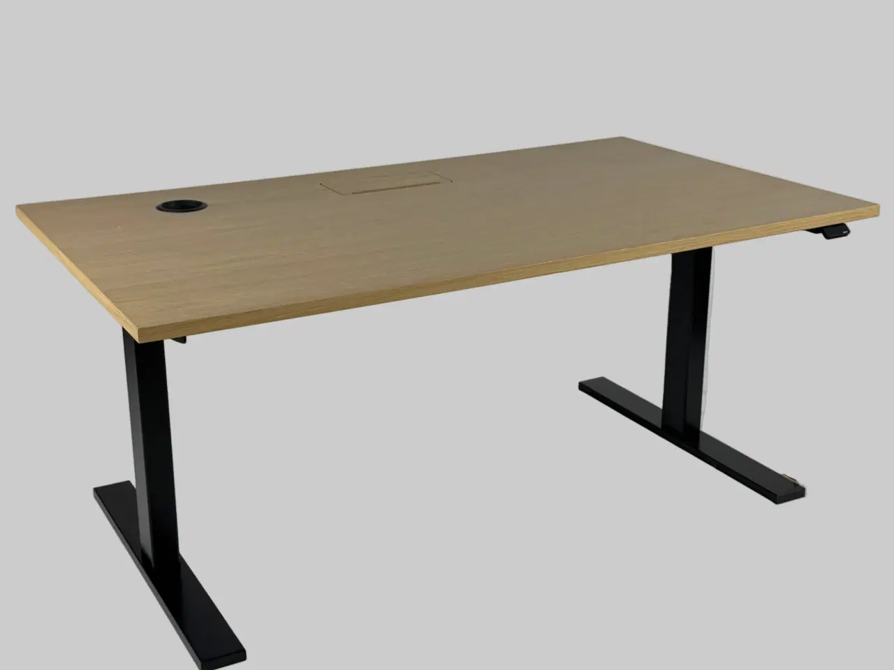 Billede 1 - Linak Hæve/sænkebord – Natur/Sort Stel 140x80 cm