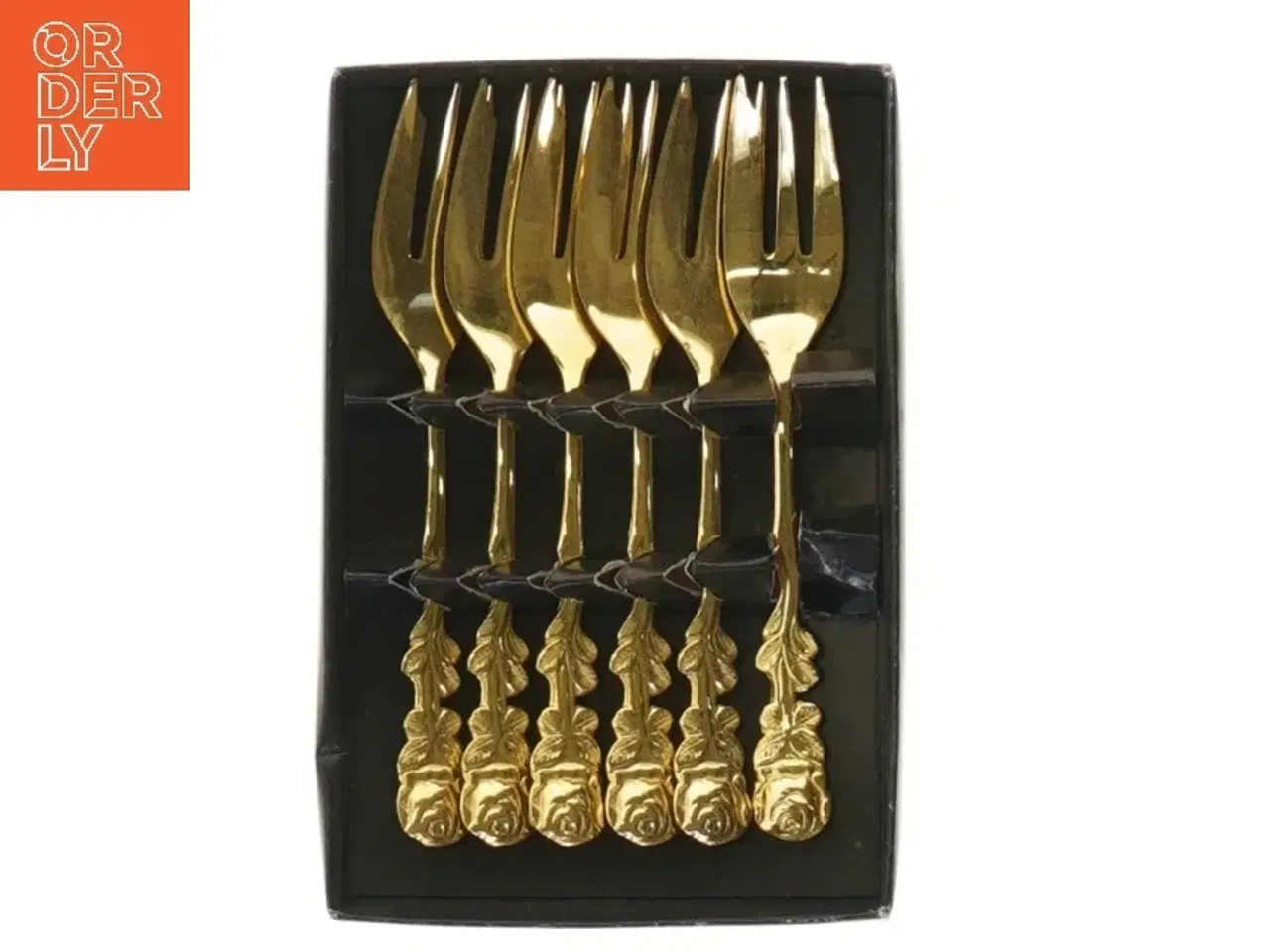 Billede 1 - Guldbelagte dessertgafler (str. 6 stk 14 cm)