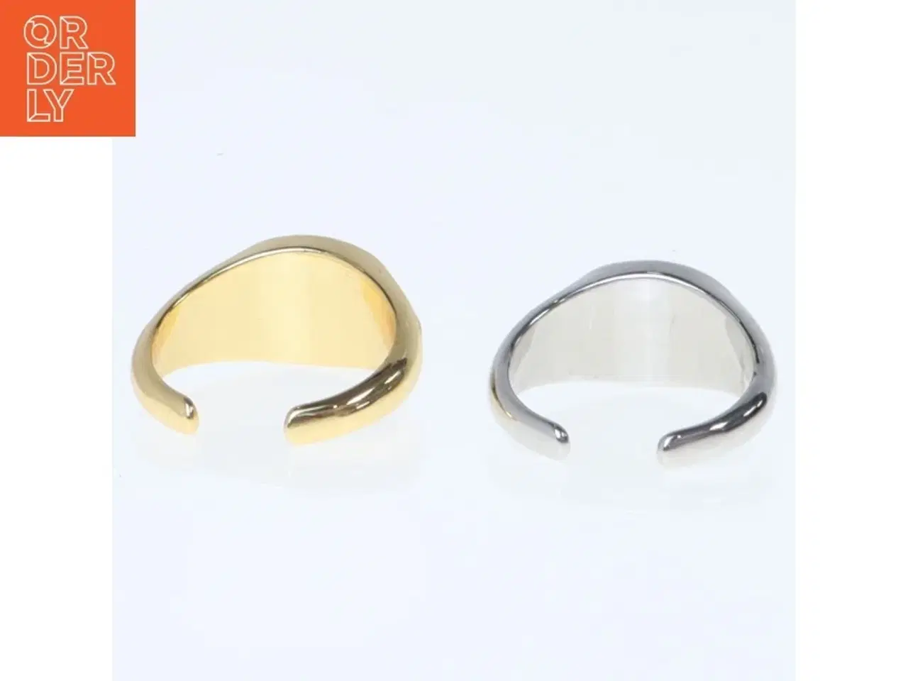 Billede 4 - To signetringe med cirkelmønster (str. 52. millimeter. 2 styk)